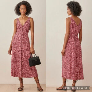 Floral Sleeveless Red Dress